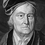 Porträtt Christopher Polhem. Tåg i Bergslagens tåg 9019 är döpt efter Christopher Polhem